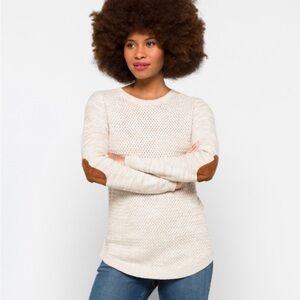 Oatmeal Sweater with Elbow Patches